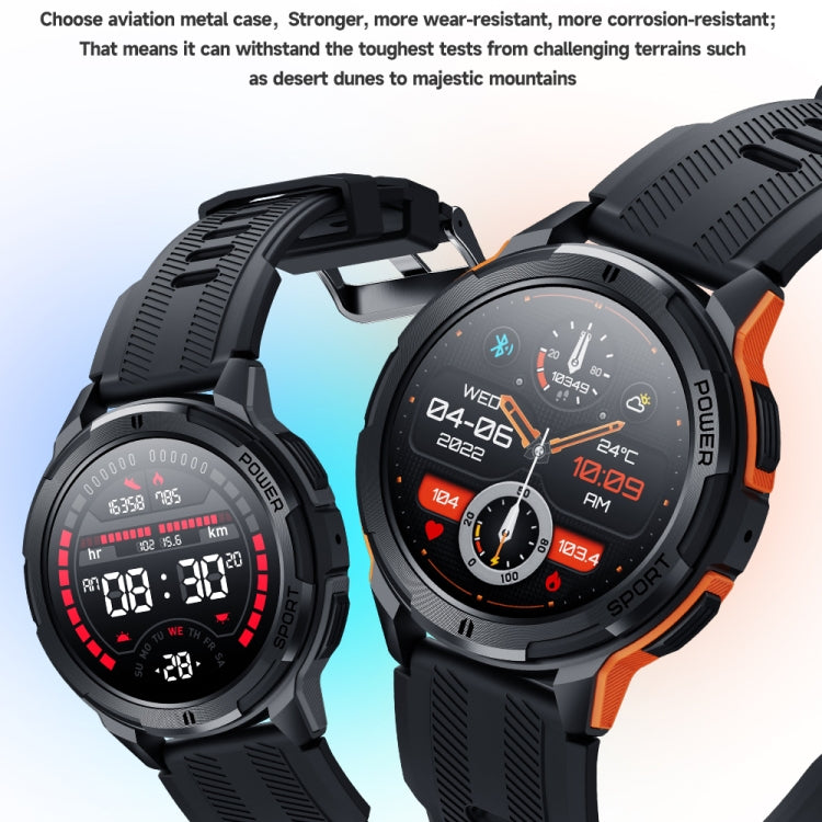 LEMFO C25 1.43 inch HD Round Screen Outdoor Smart Watch Supports Blood Oxygen Detection/Sedentary Reminder(Black Grey) - Smart Watches by LEMFO | Online Shopping South Africa | PMC Jewellery