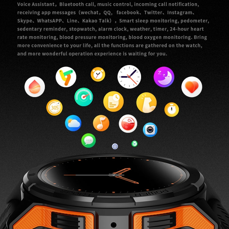 LEMFO C25 1.43 inch HD Round Screen Outdoor Smart Watch Supports Blood Oxygen Detection/Sedentary Reminder(Black Orange) - Smart Watches by LEMFO | Online Shopping South Africa | PMC Jewellery