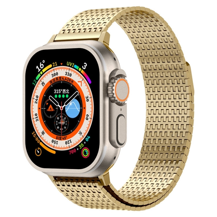 For Apple Watch Series 9 45mm Milanese Loop Magnetic Clasp Stainless Steel Watch Band(Gold) - Watch Bands by PMC Jewellery | Online Shopping South Africa | PMC Jewellery