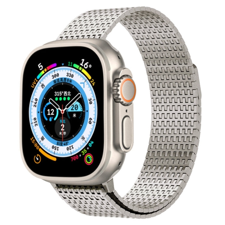 For Apple Watch Series 8 45mm Milanese Loop Magnetic Clasp Stainless Steel Watch Band(Titanium Gold) - Watch Bands by PMC Jewellery | Online Shopping South Africa | PMC Jewellery