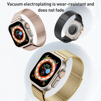 For Apple Watch Series 9 45mm Milanese Loop Magnetic Clasp Stainless Steel Watch Band(Titanium Gold) - Watch Bands by PMC Jewellery | Online Shopping South Africa | PMC Jewellery