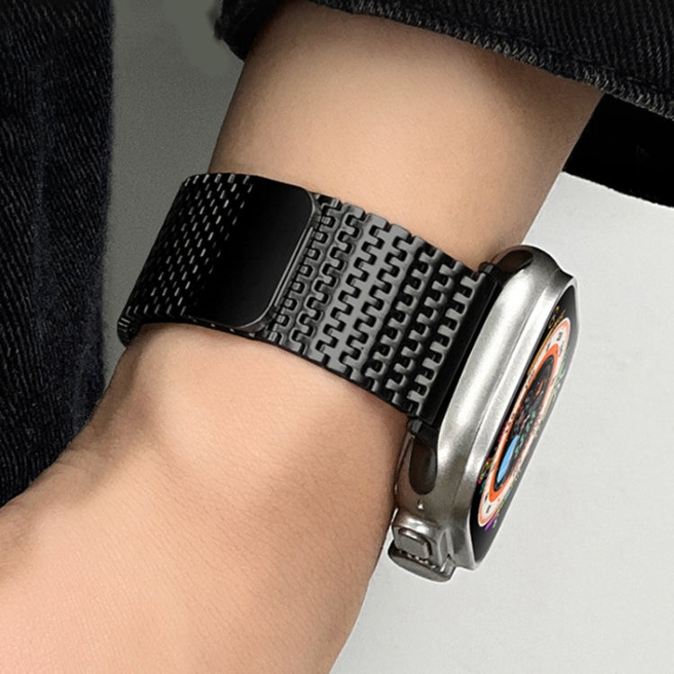 For Apple Watch Series 2 38mm Milanese Loop Magnetic Clasp Stainless Steel Watch Band(Black) - Watch Bands by PMC Jewellery | Online Shopping South Africa | PMC Jewellery