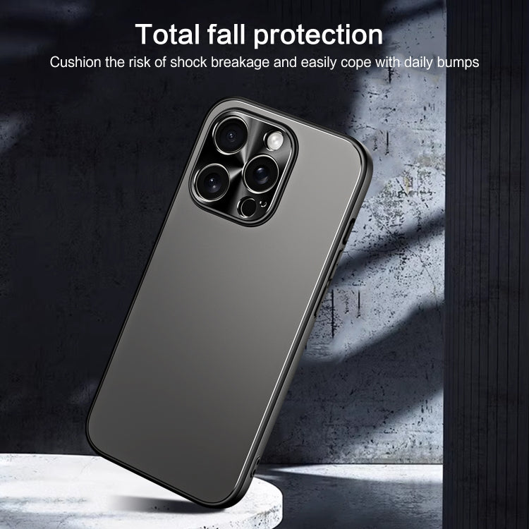 For iPhone 13 Pro R-JUST RJ-61 Electroplating Frosted TPU + PC Phone Case with Holder(Silver) - iPhone 13 Pro Cases by R-JUST | Online Shopping South Africa | PMC Jewellery