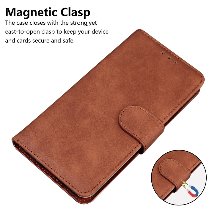 For Google Pixel 9 Skin Feel Pure Color Flip Leather Phone Case(Brown) - Google Cases by PMC Jewellery | Online Shopping South Africa | PMC Jewellery | Buy Now Pay Later Mobicred