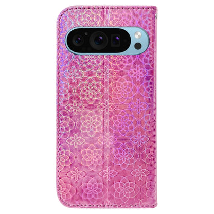 For Google Pixel 9 Colorful Magnetic Buckle Leather Phone Case(Pink) - Google Cases by PMC Jewellery | Online Shopping South Africa | PMC Jewellery | Buy Now Pay Later Mobicred