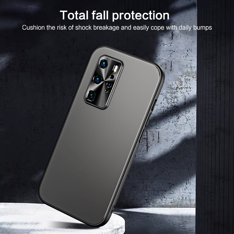 For Huawei P40 Pro R-JUST RJ-61 Electroplating Frosted TPU + PC Phone Case(Blue) - Huawei Cases by R-JUST | Online Shopping South Africa | PMC Jewellery