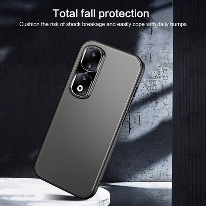 For Honor 90 Pro R-JUST RJ-61 Electroplating Frosted TPU + PC Phone Case with Holder(Grey) - Honor Cases by R-JUST | Online Shopping South Africa | PMC Jewellery