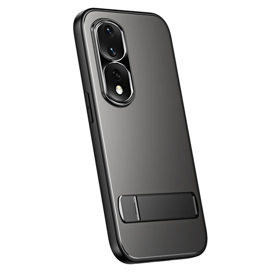 For Honor 80 Pro R-JUST RJ-61 Electroplating Frosted TPU + PC Phone Case with Holder(Grey) - Honor Cases by R-JUST | Online Shopping South Africa | PMC Jewellery
