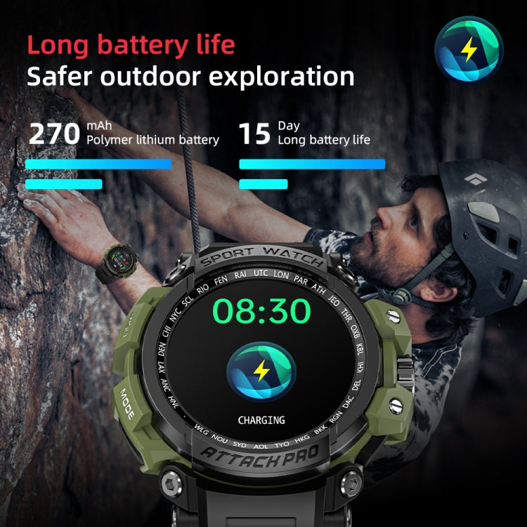 LOKMAT ATTACK Pro 1.32 inch BT5.1 Smart Sport Watch, Support Bluetooth Call / Sleep / Blood Oxygen / Heart Rate / Blood Pressure Health Monitor(Black) - Smart Watches by Lokmat | Online Shopping South Africa | PMC Jewellery
