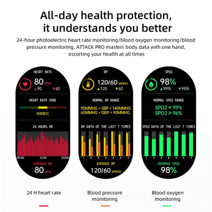 LOKMAT ATTACK Pro 1.32 inch BT5.1 Smart Sport Watch, Support Bluetooth Call / Sleep / Blood Oxygen / Heart Rate / Blood Pressure Health Monitor(Green) - Smart Watches by Lokmat | Online Shopping South Africa | PMC Jewellery