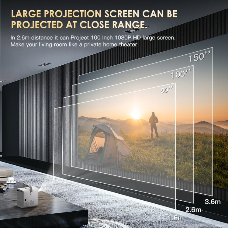 GXMO P10 Android 10 OS HD Portable WiFi Projector, Plug Type:US Plug(White) - Mini Projector by GXMO | Online Shopping South Africa | PMC Jewellery | Buy Now Pay Later Mobicred