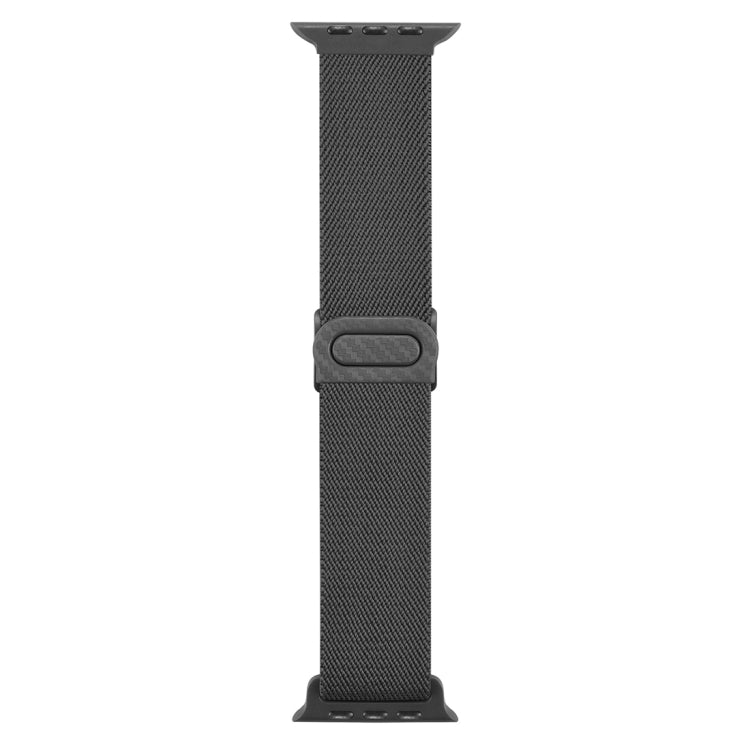 For Apple Watch Series 4 44mm Carbon Fiber Texture Snap Buckle Nylon Watch Band(Grey) - Watch Bands by PMC Jewellery | Online Shopping South Africa | PMC Jewellery