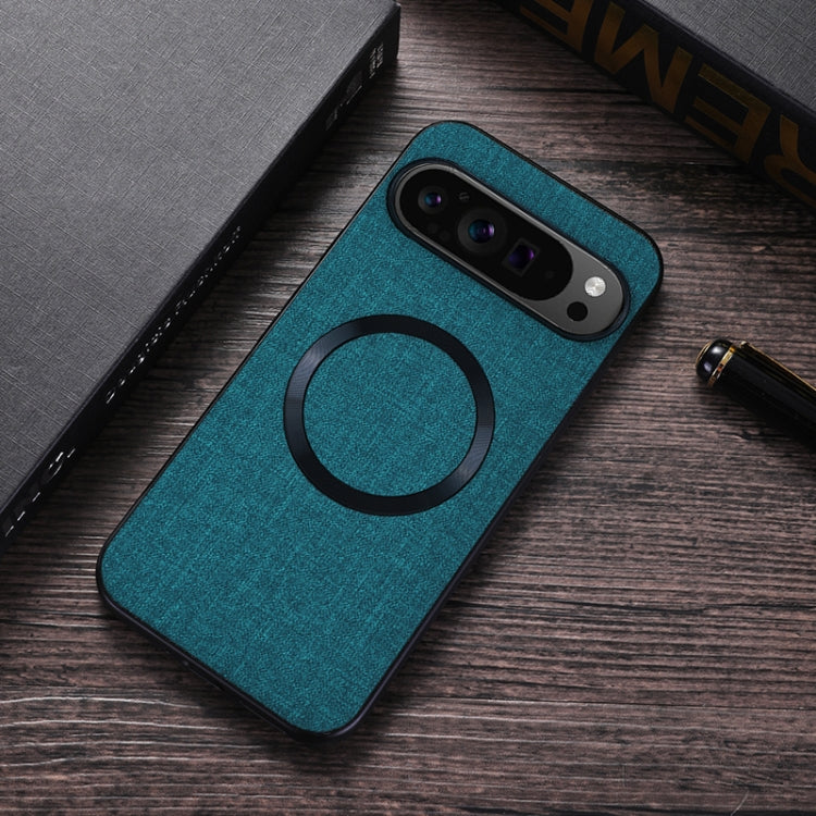 For Google Pixel 9 CD Magnetic Ring Cloth Texture PU Phone Case(Green) - Google Cases by PMC Jewellery | Online Shopping South Africa | PMC Jewellery | Buy Now Pay Later Mobicred