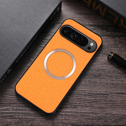 For Google Pixel 9 CD Magnetic Ring Cloth Texture PU Phone Case(Orange) - Google Cases by PMC Jewellery | Online Shopping South Africa | PMC Jewellery | Buy Now Pay Later Mobicred