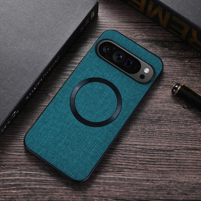 For Google Pixel 9 Pro CD Magnetic Ring Cloth Texture PU Phone Case(Green) - Google Cases by PMC Jewellery | Online Shopping South Africa | PMC Jewellery | Buy Now Pay Later Mobicred