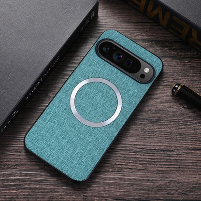 For Google Pixel 9 Pro CD Magnetic Ring Cloth Texture PU Phone Case(Blue) - Google Cases by PMC Jewellery | Online Shopping South Africa | PMC Jewellery | Buy Now Pay Later Mobicred