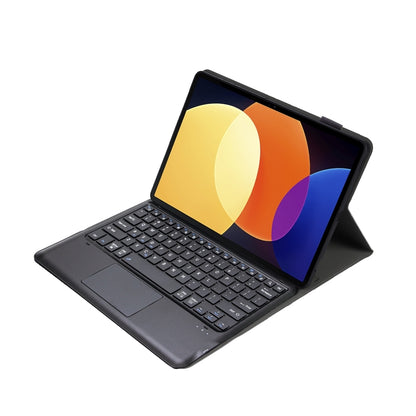 For Xiaomi Pad 6S Pro 12.4 Lambskin Texture Detachable Bluetooth Keyboard Leather Case with Touchpad(Black) - Others Keyboard by PMC Jewellery | Online Shopping South Africa | PMC Jewellery