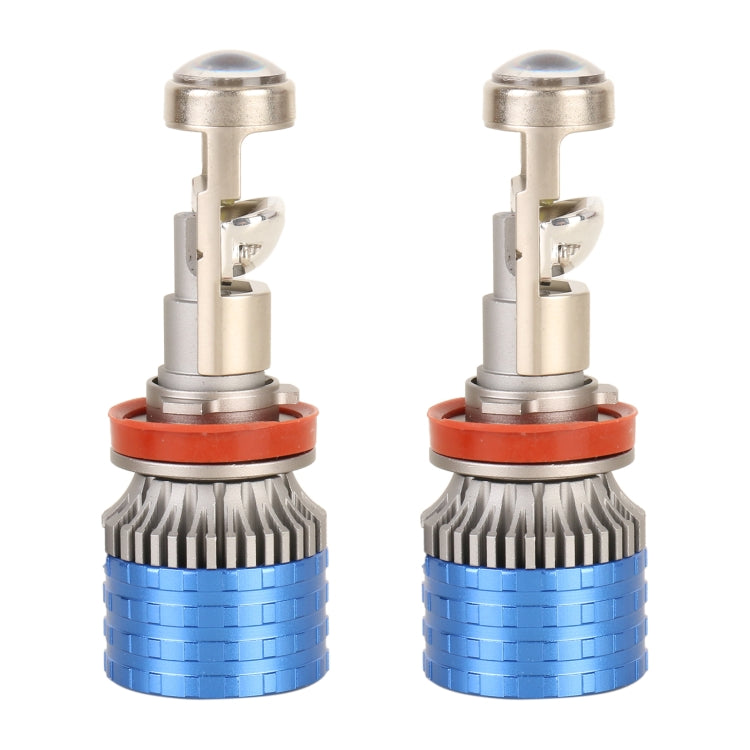 H11 Pair 55W 6000lm 6000K Car LED Mini Lens Headlight Bulb - LED Headlamps by PMC Jewellery | Online Shopping South Africa | PMC Jewellery | Buy Now Pay Later Mobicred