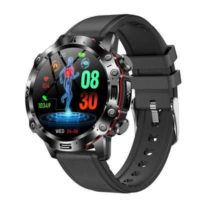 ET482 1.43 inch AMOLED Screen Sports Smart Watch Support Bluethooth Call /  ECG Function(Black Leather Band) - Smart Watches by PMC Jewellery | Online Shopping South Africa | PMC Jewellery