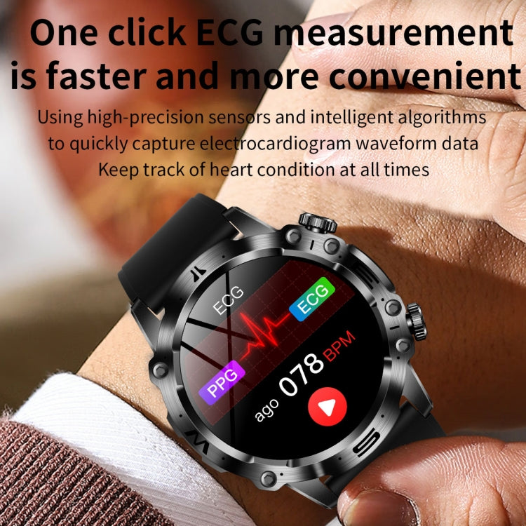 ET482 1.43 inch AMOLED Screen Sports Smart Watch Support Bluethooth Call /  ECG Function(Black Leather Band) - Smart Watches by PMC Jewellery | Online Shopping South Africa | PMC Jewellery