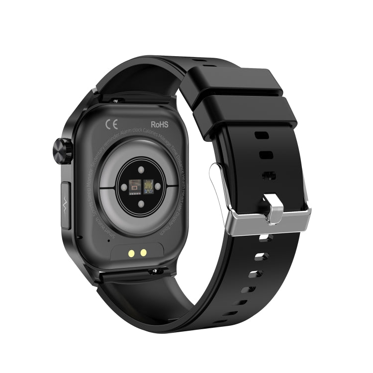 ET580 2.04 inch AMOLED Screen Sports Smart Watch Support Bluethooth Call /  ECG Function(Black Leather Band) - Smart Watches by PMC Jewellery | Online Shopping South Africa | PMC Jewellery