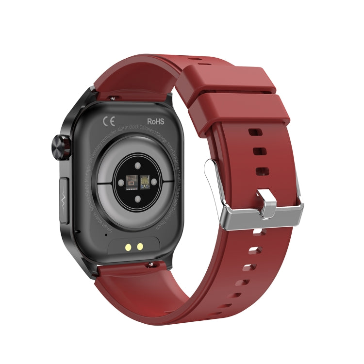 ET580 2.04 inch AMOLED Screen Sports Smart Watch Support Bluethooth Call /  ECG Function(Red Silicone Band) - Smart Watches by PMC Jewellery | Online Shopping South Africa | PMC Jewellery