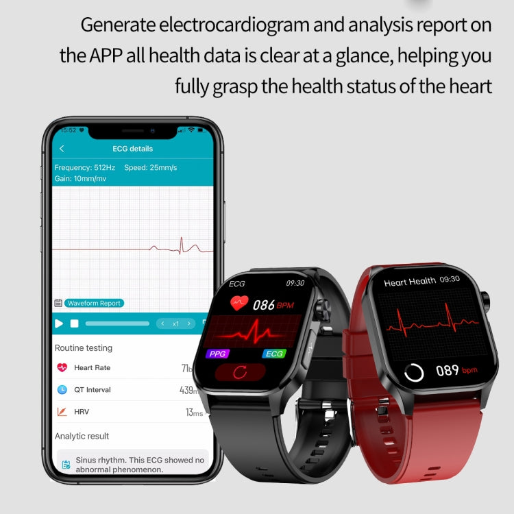 ET580 2.04 inch AMOLED Screen Sports Smart Watch Support Bluethooth Call /  ECG Function(Blue Silicone Band) - Smart Watches by PMC Jewellery | Online Shopping South Africa | PMC Jewellery