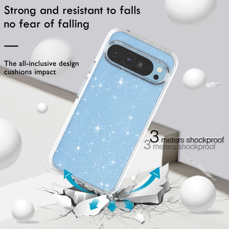 For Google Pixel 9 Terminator Style Shockproof Phone Case(Glitter White) - Google Cases by PMC Jewellery | Online Shopping South Africa | PMC Jewellery | Buy Now Pay Later Mobicred