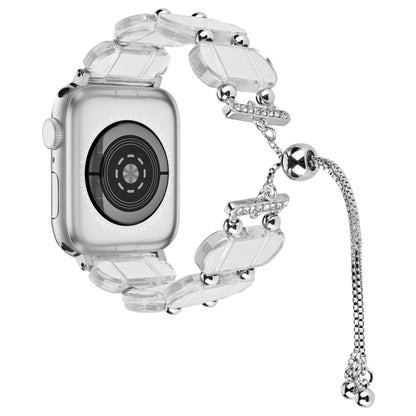 For Apple Watch Series 9 41mm Resin Retractable Chain Watch Band(Transparent) - Watch Bands by PMC Jewellery | Online Shopping South Africa | PMC Jewellery