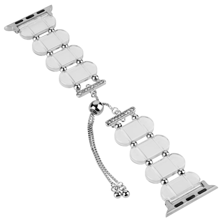 For Apple Watch SE 40mm Resin Retractable Chain Watch Band(Transparent) - Watch Bands by PMC Jewellery | Online Shopping South Africa | PMC Jewellery