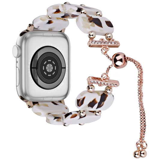 For Apple Watch Series 6 40mm Resin Retractable Chain Watch Band(Nougat) - Watch Bands by PMC Jewellery | Online Shopping South Africa | PMC Jewellery