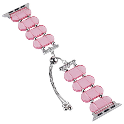 For Apple Watch Series 2 38mm Resin Retractable Chain Watch Band(Pink) - Watch Bands by PMC Jewellery | Online Shopping South Africa | PMC Jewellery