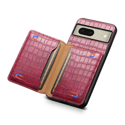 For Google Pixel 8 Crocodile Texture Card Bag Design Full Coverage Phone Case(Red) - Google Cases by PMC Jewellery | Online Shopping South Africa | PMC Jewellery | Buy Now Pay Later Mobicred