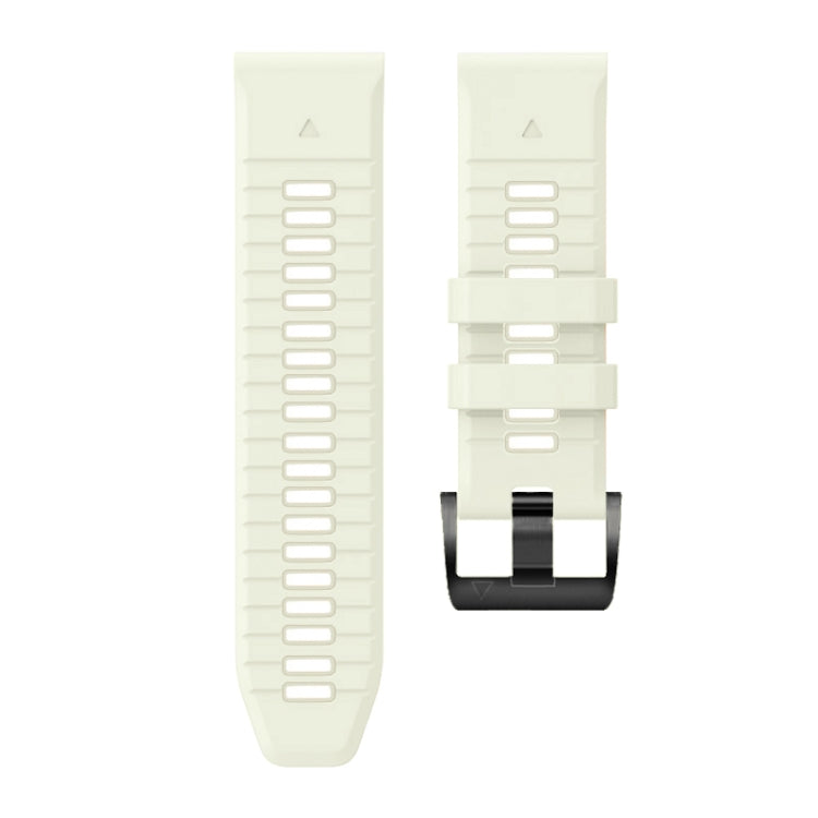 For Garmin Fenix 7 Pro 22mm Solid Color Steel Buckle Silicone Quick Release Watch Band(Creamy White) - Watch Bands by PMC Jewellery | Online Shopping South Africa | PMC Jewellery