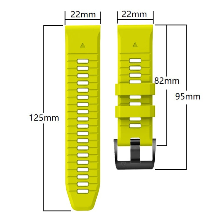 For Garmin Fenix 7 Pro 22mm Solid Color Steel Buckle Silicone Quick Release Watch Band(Black) - Watch Bands by PMC Jewellery | Online Shopping South Africa | PMC Jewellery