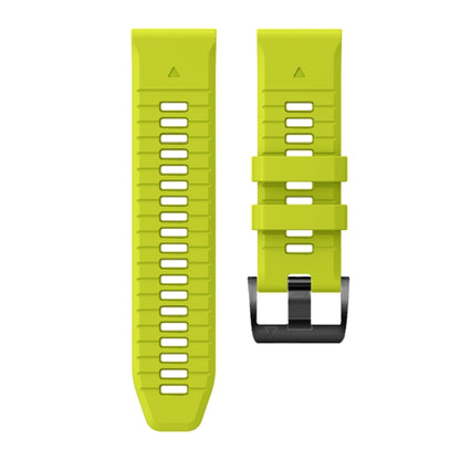 For Garmin Fenix 7X 26mm Solid Color Steel Buckle Silicone Quick Release Watch Band(Lime Green) - Watch Bands by PMC Jewellery | Online Shopping South Africa | PMC Jewellery