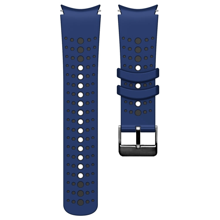 For Samsung Galaxy Watch 6 Two Color Silicone Watch Band(Blue Black) - Watch Bands by PMC Jewellery | Online Shopping South Africa | PMC Jewellery