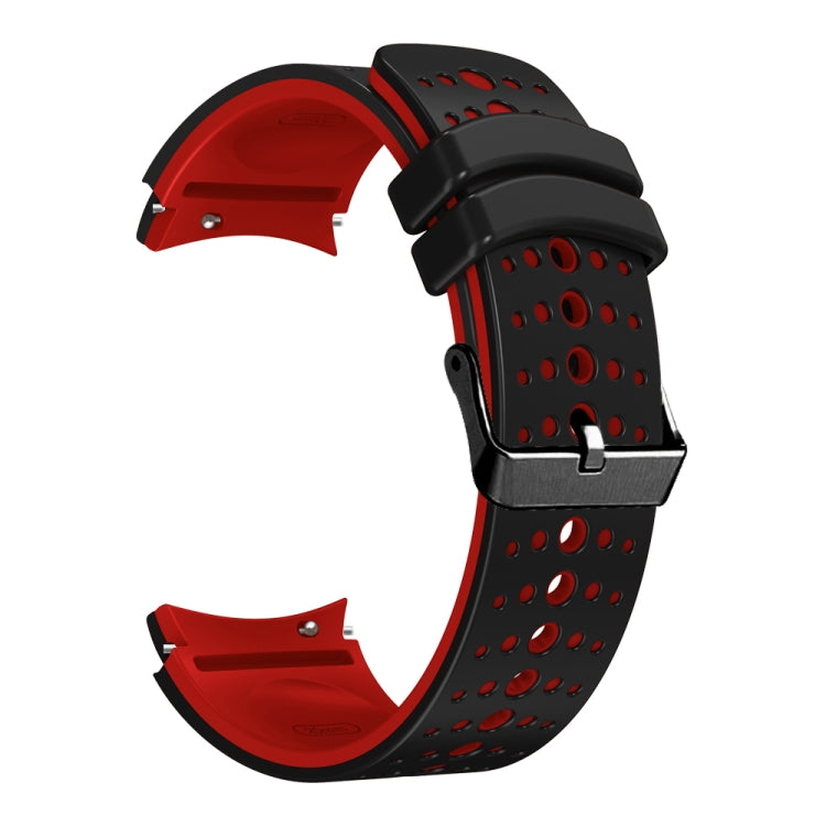 For Samsung Galaxy Watch 6 Two Color Silicone Watch Band(Black Red) - Watch Bands by PMC Jewellery | Online Shopping South Africa | PMC Jewellery