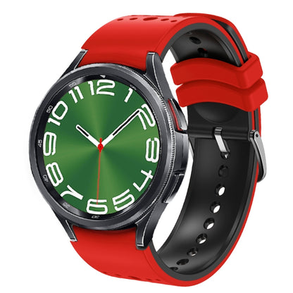 For Samsung Galaxy Watch 6 Two Color Silicone Watch Band(Red Black) - Watch Bands by PMC Jewellery | Online Shopping South Africa | PMC Jewellery