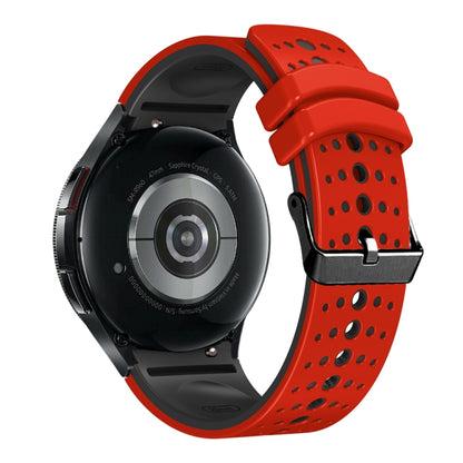 For Samsung Galaxy Watch 6 Two Color Silicone Watch Band(Red Black) - Watch Bands by PMC Jewellery | Online Shopping South Africa | PMC Jewellery