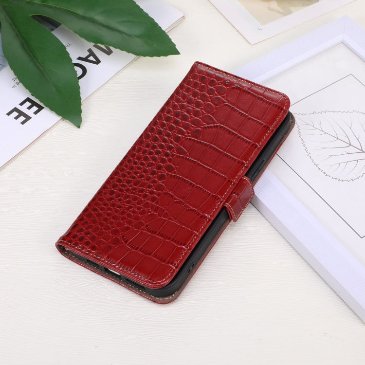 For Google Pixel 9 Pro Crocodile Top Layer Cowhide Leather Phone Case(Red) - Google Cases by PMC Jewellery | Online Shopping South Africa | PMC Jewellery | Buy Now Pay Later Mobicred