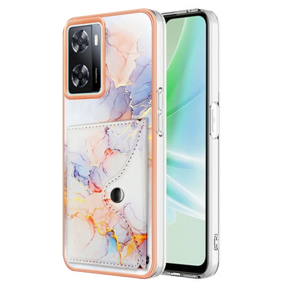 For Realme Narzo 50 5G Marble Pattern IMD Card Slot Phone Case(Galaxy Marble White) - Realme Cases by PMC Jewellery | Online Shopping South Africa | PMC Jewellery | Buy Now Pay Later Mobicred