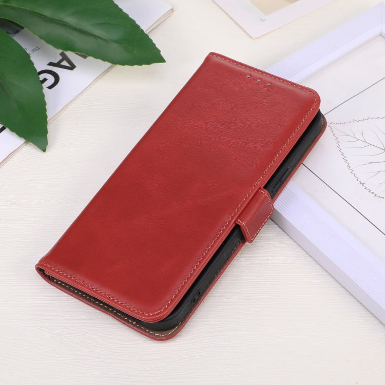 For Google Pixel 9 Pro Crazy Horse Top Layer Cowhide Leather Phone Case(Red) - Google Cases by PMC Jewellery | Online Shopping South Africa | PMC Jewellery | Buy Now Pay Later Mobicred