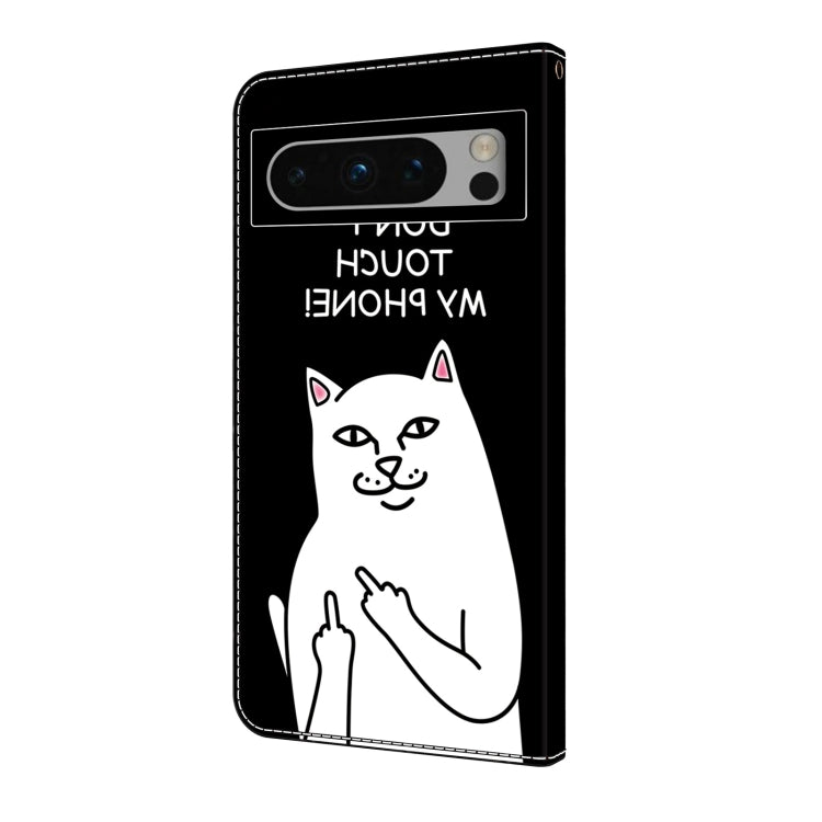 For Google Pixel 9 Crystal Painted Leather Phone case(Dont Touch My Phone) - Google Cases by PMC Jewellery | Online Shopping South Africa | PMC Jewellery | Buy Now Pay Later Mobicred