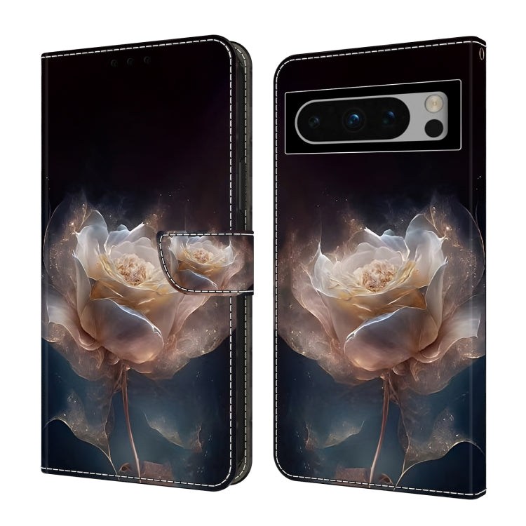 For Google Pixel 9 Crystal Painted Leather Phone case(Peony) - Google Cases by PMC Jewellery | Online Shopping South Africa | PMC Jewellery | Buy Now Pay Later Mobicred