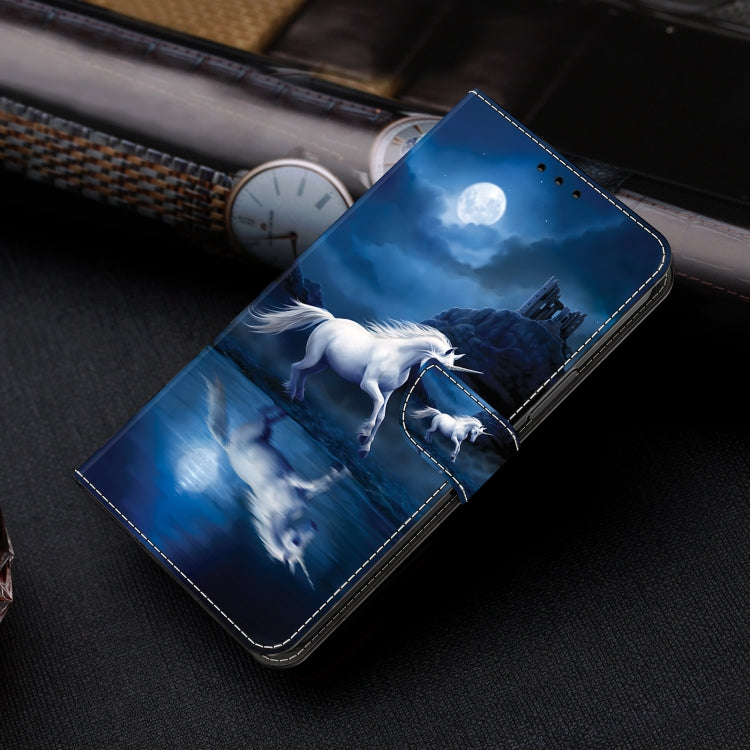 For Google Pixel 9 Pro Crystal Painted Leather Phone case(White Horse) - Google Cases by PMC Jewellery | Online Shopping South Africa | PMC Jewellery | Buy Now Pay Later Mobicred