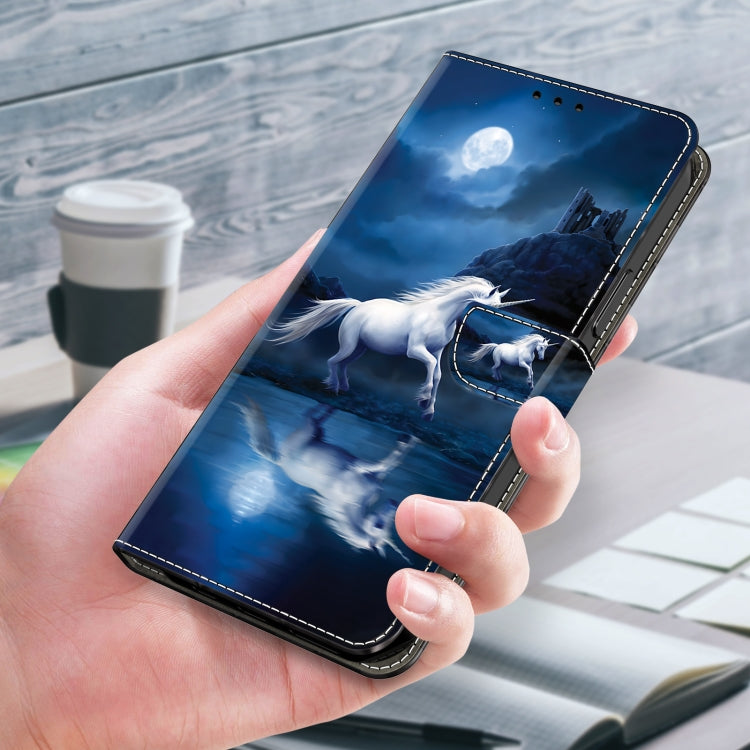 For Google Pixel 9 Pro Crystal Painted Leather Phone case(White Horse) - Google Cases by PMC Jewellery | Online Shopping South Africa | PMC Jewellery | Buy Now Pay Later Mobicred