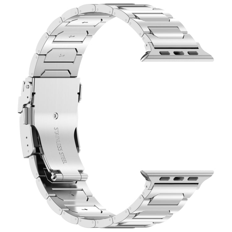 For Apple Watch SE 2023 44mm I-Shaped Titanium Metal Watch Band(Mirror Silver) - Watch Bands by PMC Jewellery | Online Shopping South Africa | PMC Jewellery