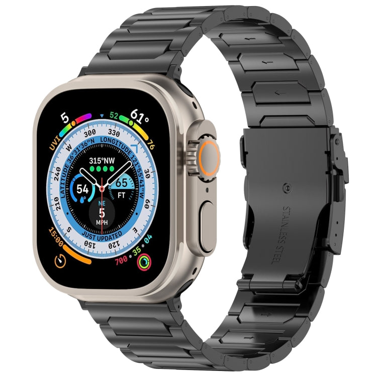 For Apple Watch Ultra 2 49mm I-Shaped Titanium Metal Watch Band(Black) - Watch Bands by PMC Jewellery | Online Shopping South Africa | PMC Jewellery