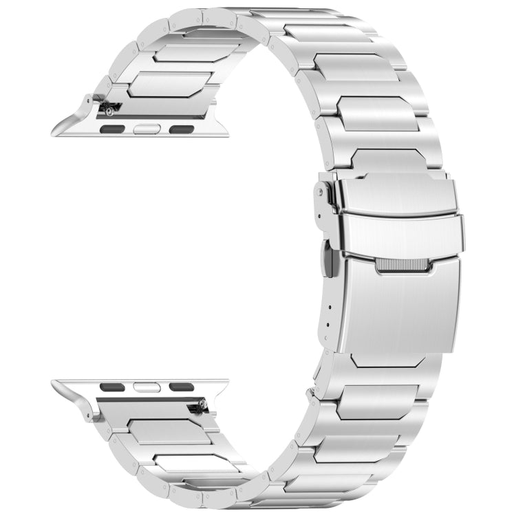 For Apple Watch Series 9 45mm I-Shaped Titanium Metal Watch Band(Silver) - Watch Bands by PMC Jewellery | Online Shopping South Africa | PMC Jewellery